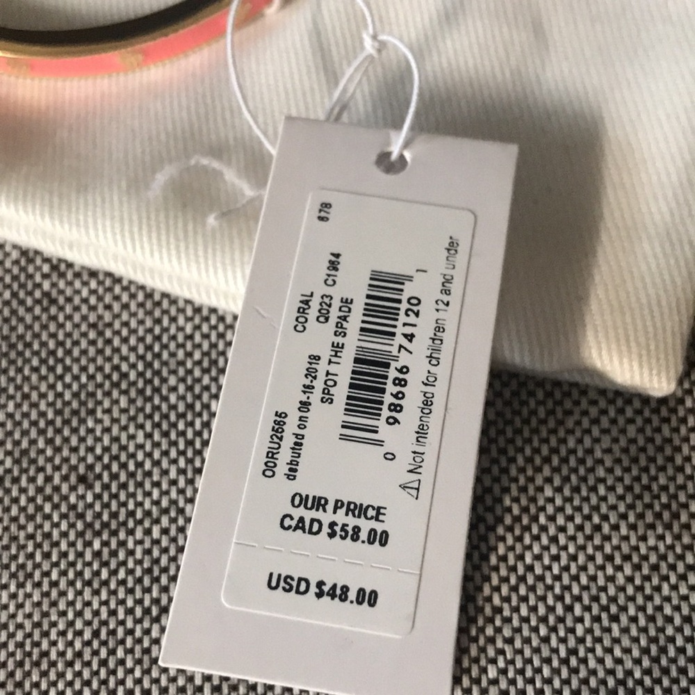 Kate Spade coral Spot Spade Bangle Bracelet - Picture 5 of 5